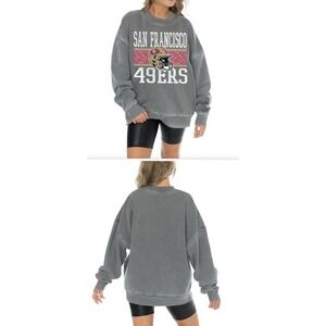 Gameday Couture‎ NFL SF 49ers Grey Vintage Wash Oversized Sweater Womens L